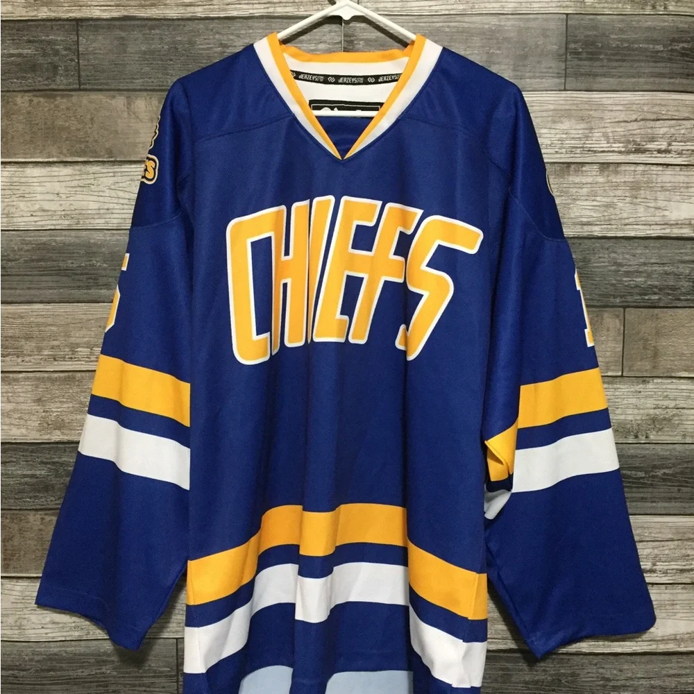 Chiefs Hockey Jersey Jennings #15 Men’s L Blue Yellow